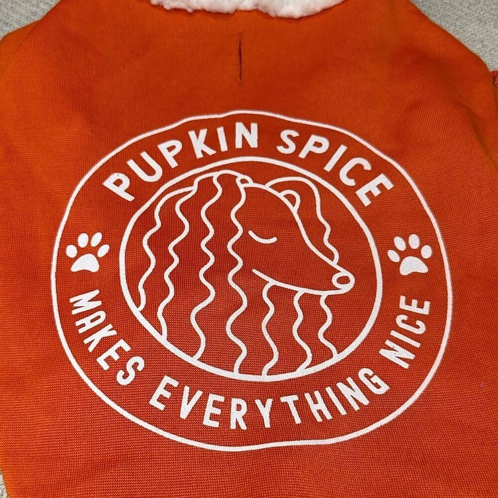 Pumpkin Spice Dog Hoodie Size Medium NWT Pet Puppy Gift Fall Cozy Comfy - Picture 2 of 6